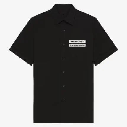 Shirt in poplin with GIVENCHY gros grain