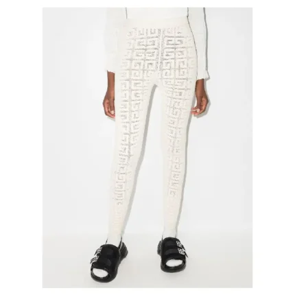 Givenchy White Leggings Monogram Pattern