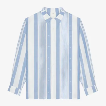White Givenchy 4G Stripes Shirt in Linen